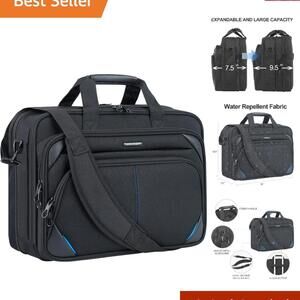 17.3 Inch  Expandable Laptop Bag with RFID Protection - Durable Briefcase